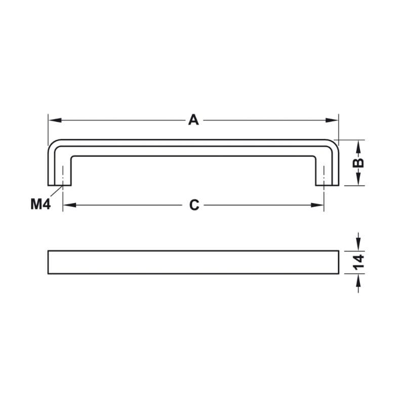 Tay nắm tủ chữ D Hafele 110.34.267 (mạ crom bóng)